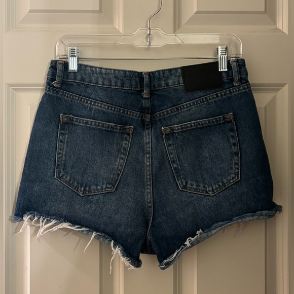 Zara High Waisted 100% Cotton Denim Cutoff Shorts, Size 6 - Picture 3 of 9